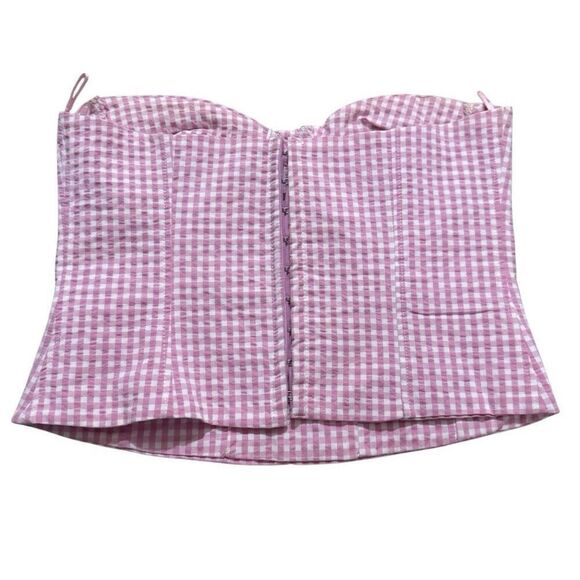 Zara pink gingham corset top size small - Picture 2 of 3